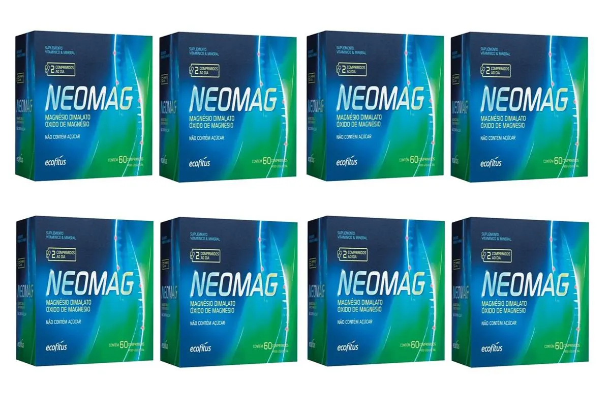 KIT 8 SUPLEMENTO ALIMENTAR NEOMAG 60 COMPRIMIDOS - ECOFITUS