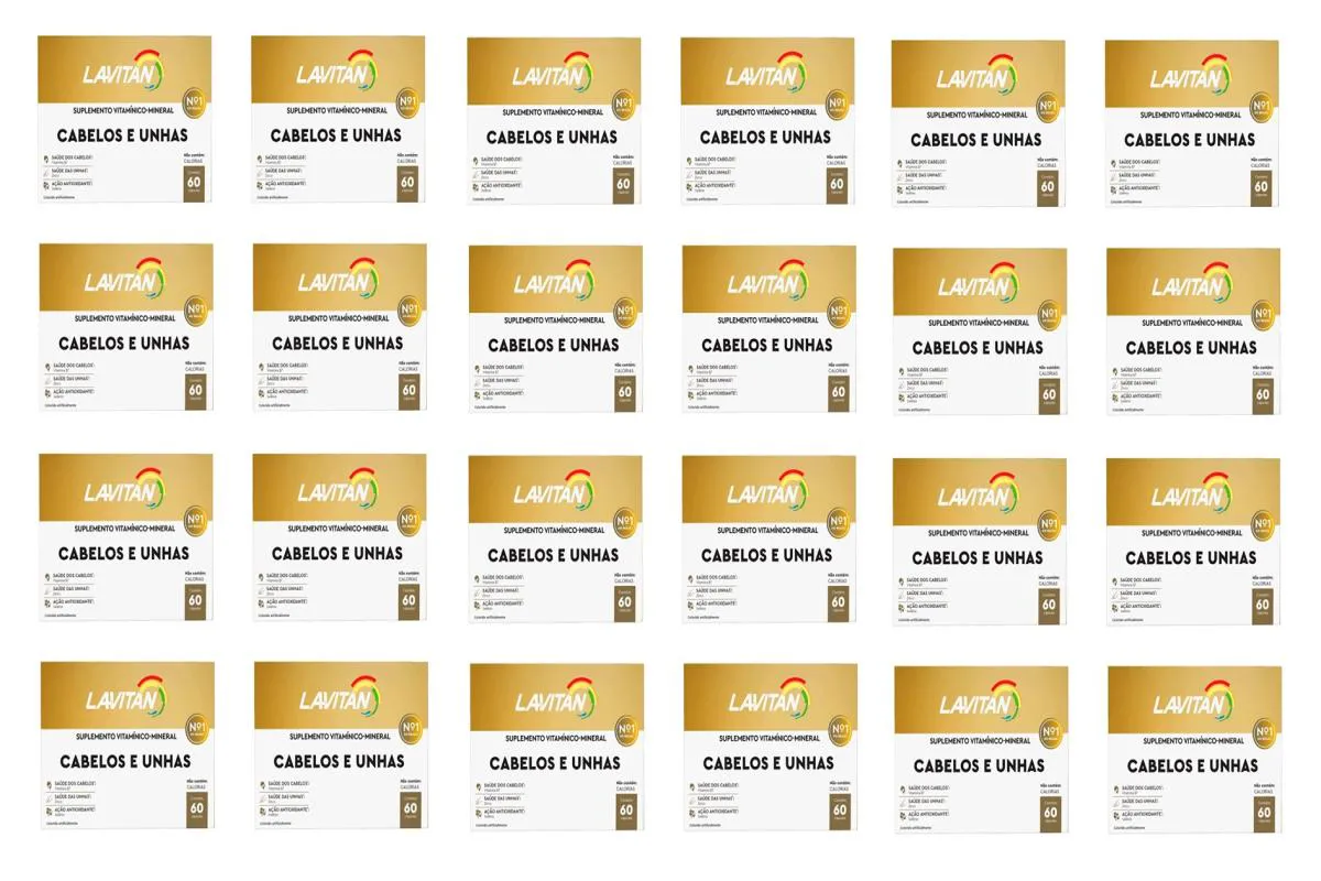 KIT 24 SUPLEMENTO LAVITAN CABELOS E UNHAS 60 CáPSULAS- CIMED