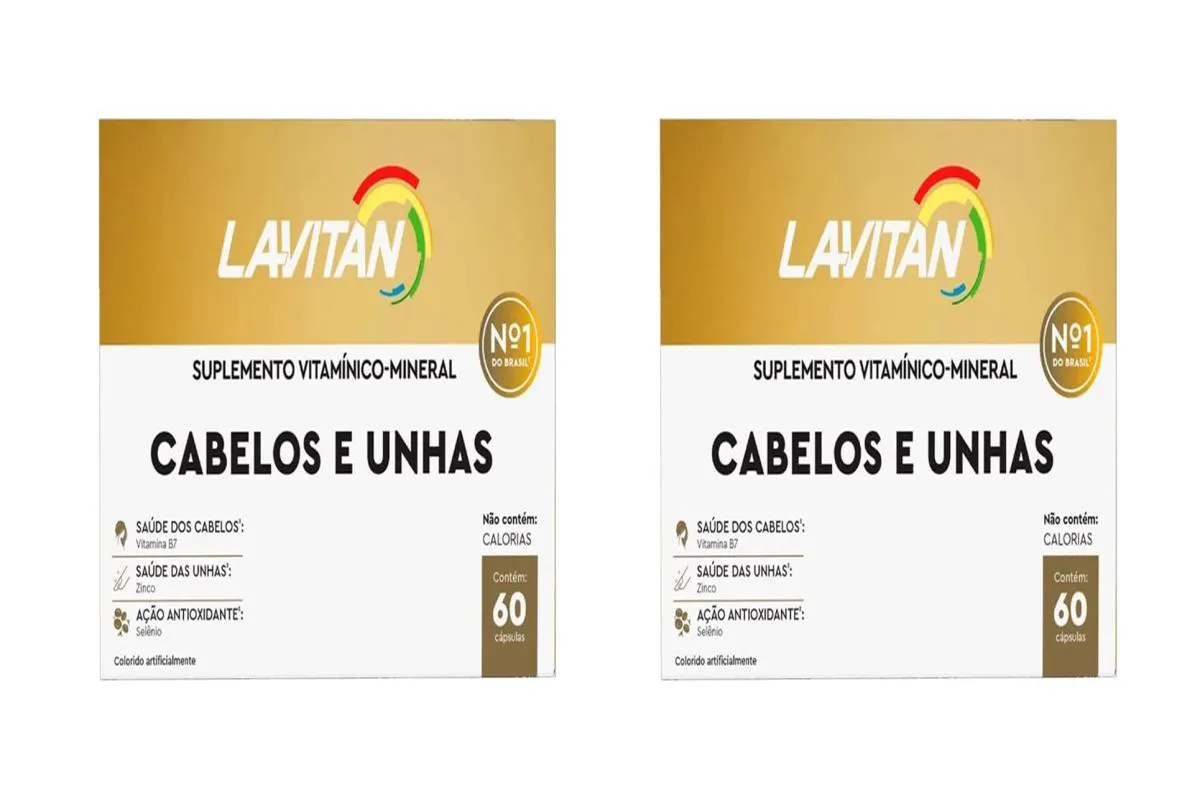 KIT 2 SUPLEMENTO LAVITAN CABELOS E UNHAS 60 CáPSULAS - CIMED