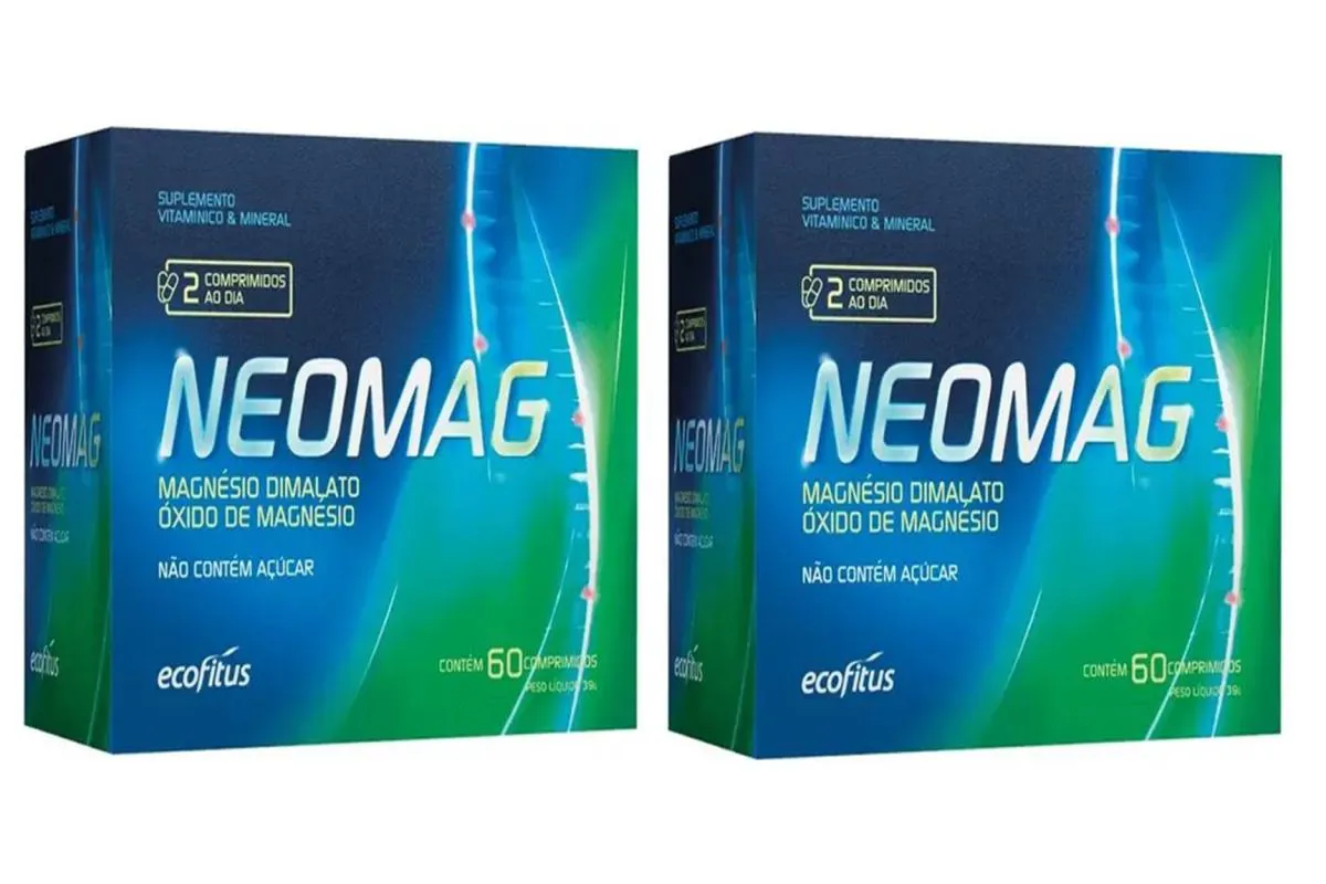 KIT 2 SUPLEMENTO ALIMENTAR NEOMAG 60 COMPRIMIDOS - ECOFITUS