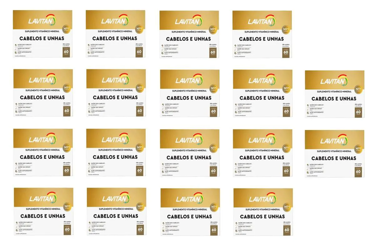 KIT 18 SUPLEMENTO LAVITAN CABELOS E UNHAS 60 CáPSULAS- CIMED