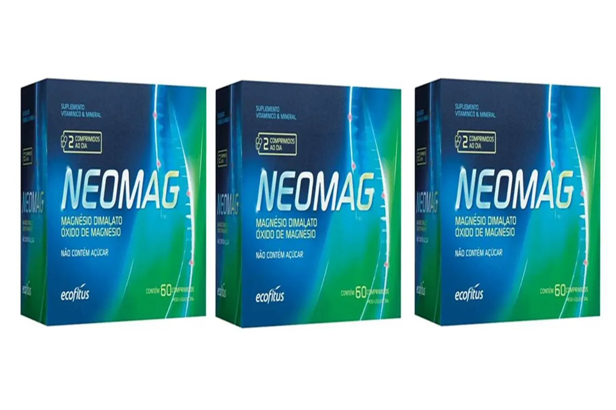 KIT 3 SUPLEMENTO ALIMENTAR NEOMAG 60 COMPRIMIDOS - ECOFITUS