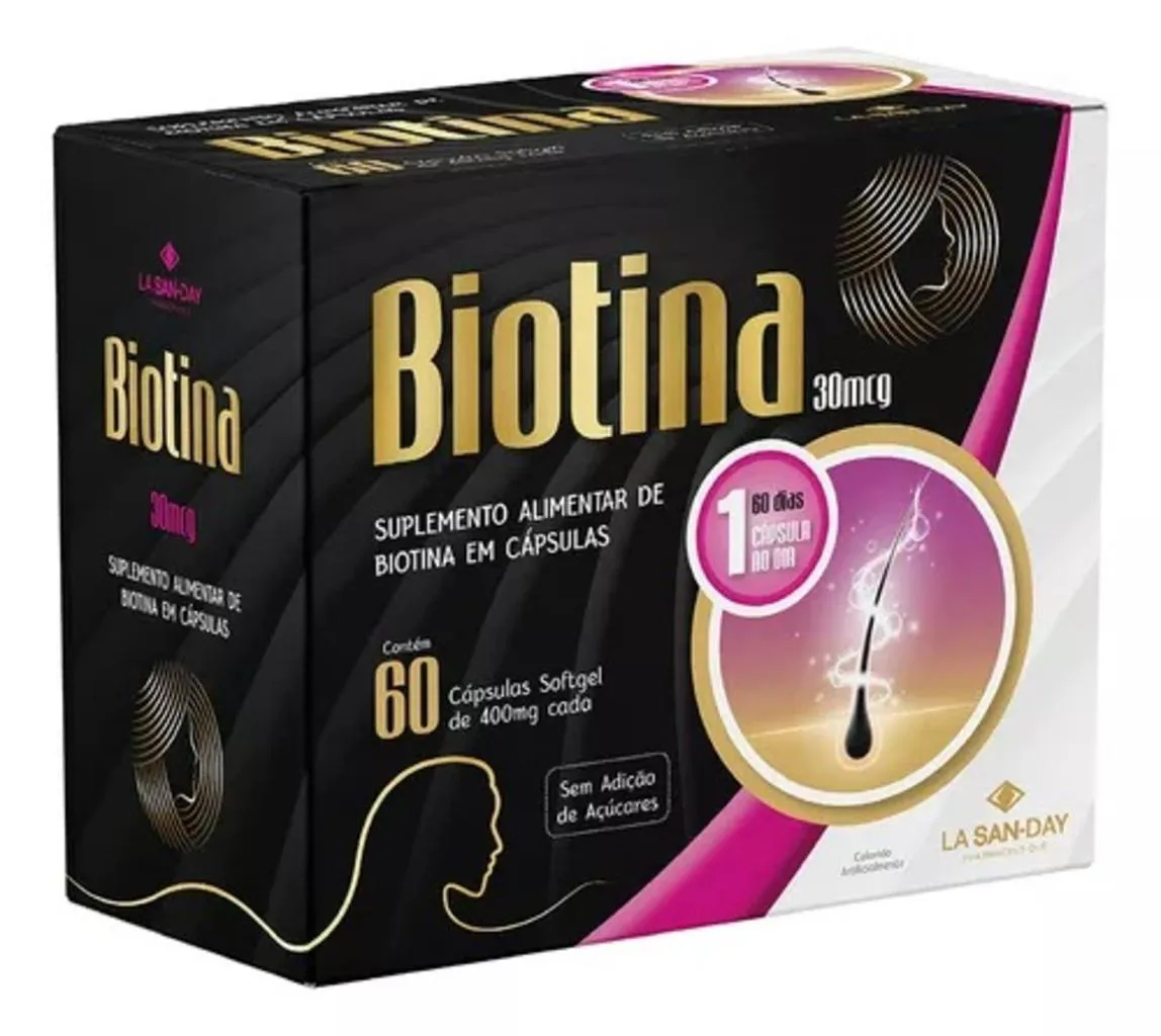 VITAMINA BIOTINA 30MCG 60 CáPSULAS - LA SAN-DAY