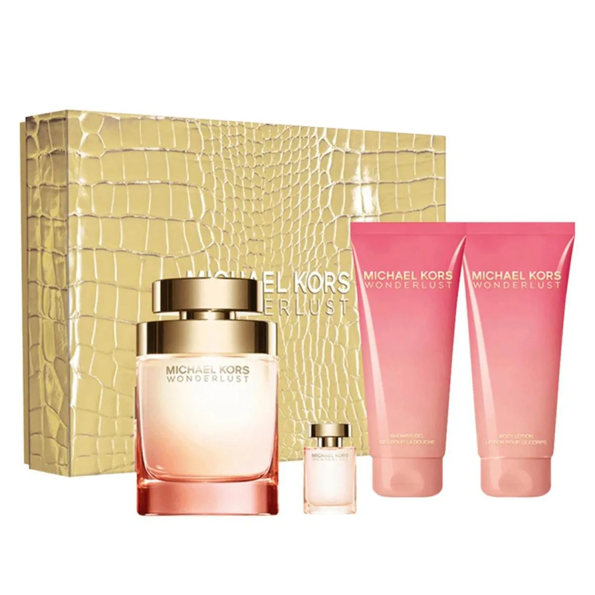 KIT WONDERLUST MICHAEL KORS FEMININO EDP + BODY LOTION + SHOWER GEL + MINIATURA