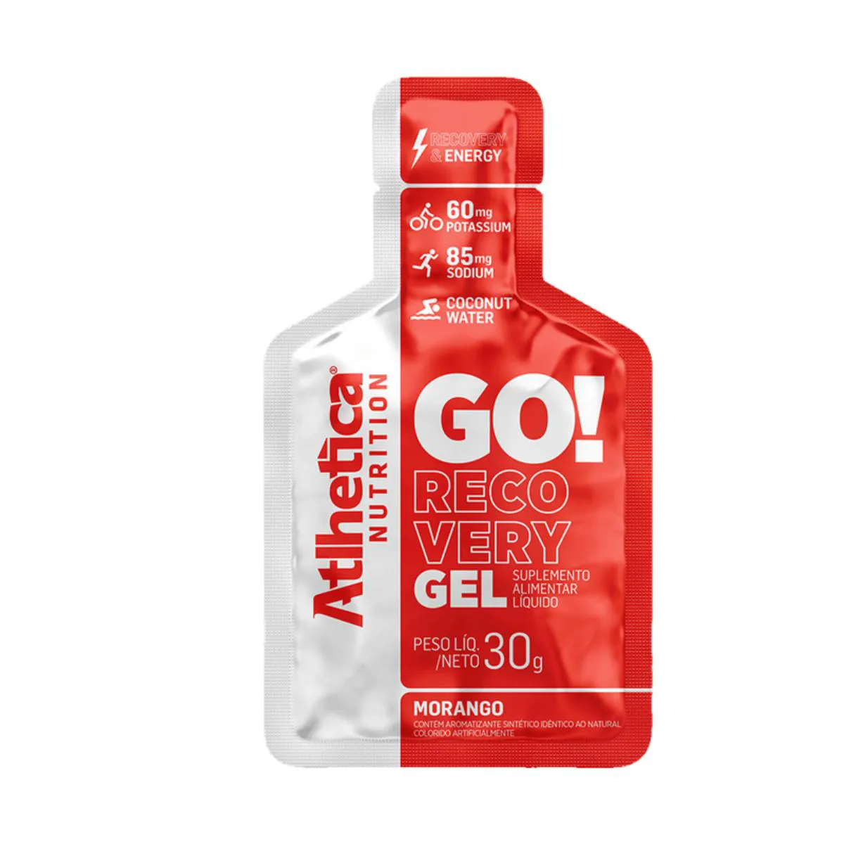 GO! RECOVERY GEL (DISPLAY COM 10 SACHES DE 30G) MORANGO CARBOIDRATO SEM CAFEINA