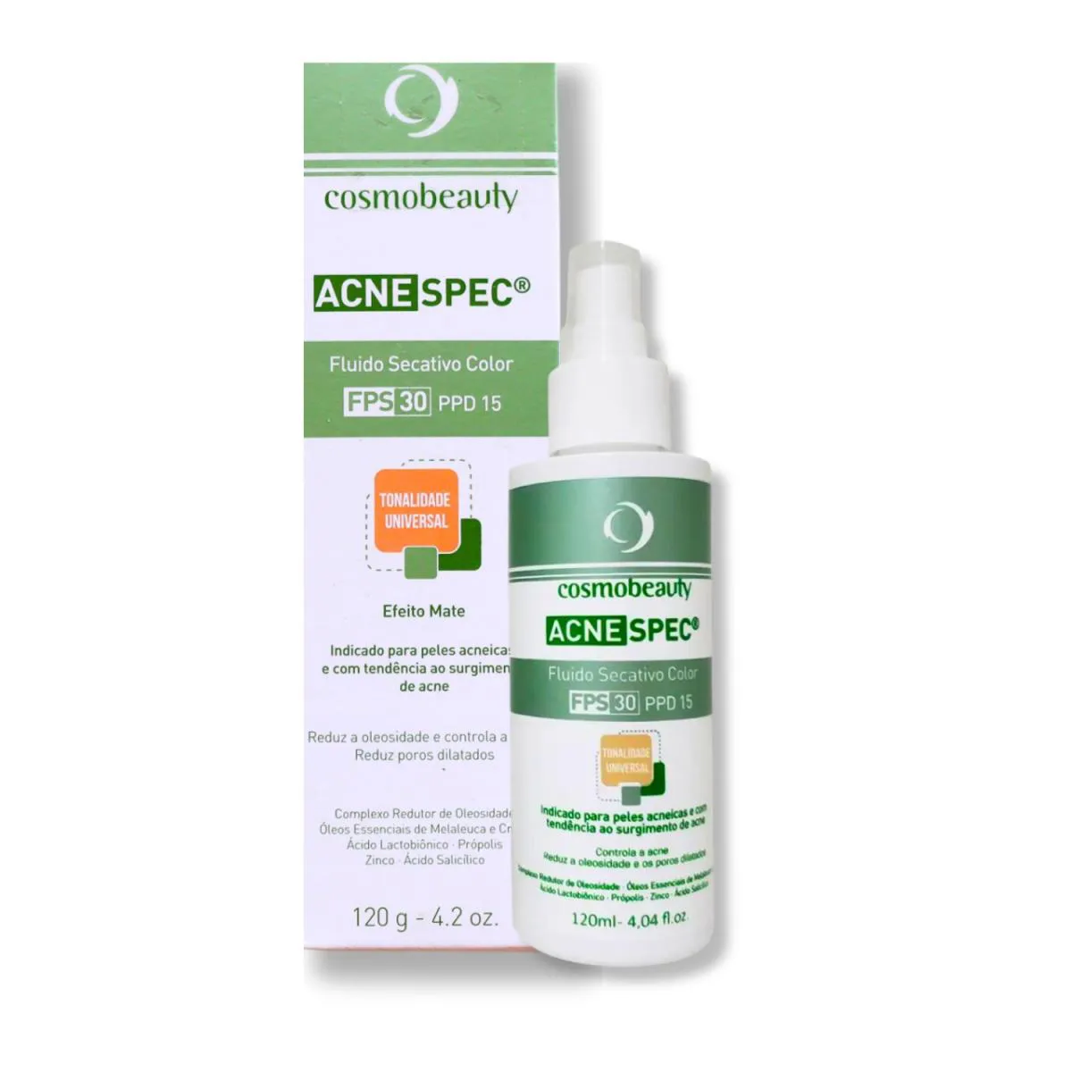 COSMOBEAUTY ACNE SPEC FLUIDO SECATIVO UNIVERSAL FPS 30 120G