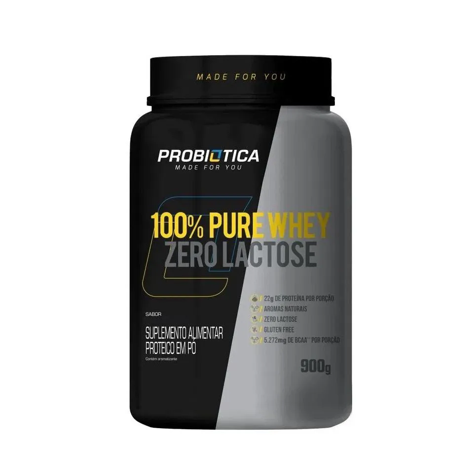 100% PURE WHEY ZERO LACTOSE (900G) - SABOR: MORANGO