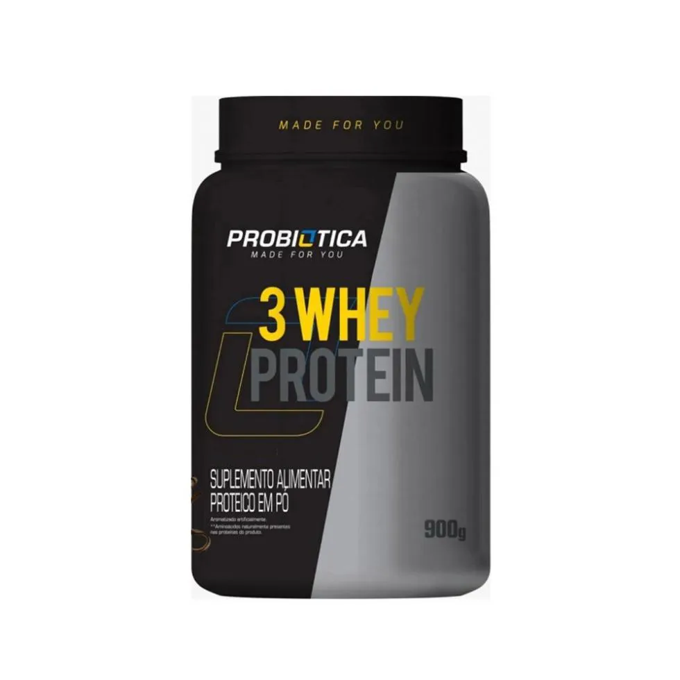 3 WHEY PROTEIN (900G) - SABOR: CHOCOLATE