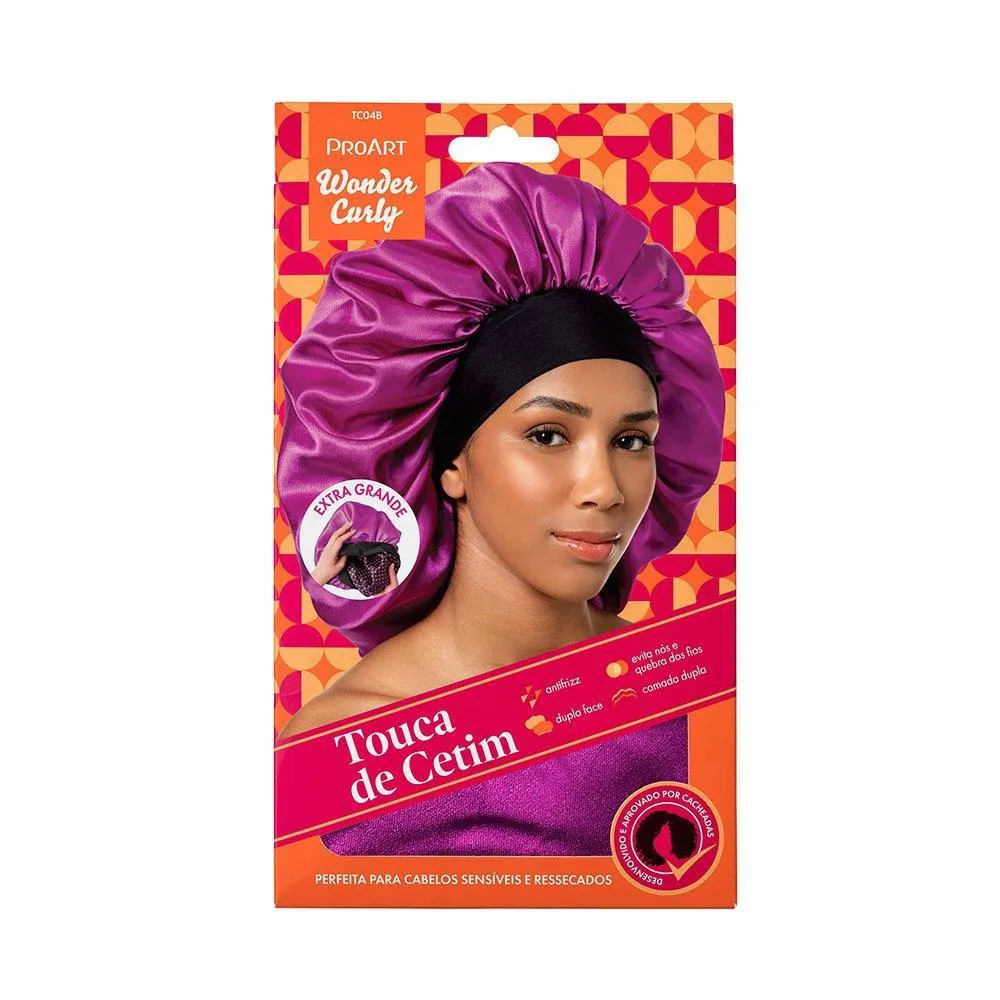 TOUCA DE CETIM DUPLA CAMADA PRO ART ROSA GG TC04B