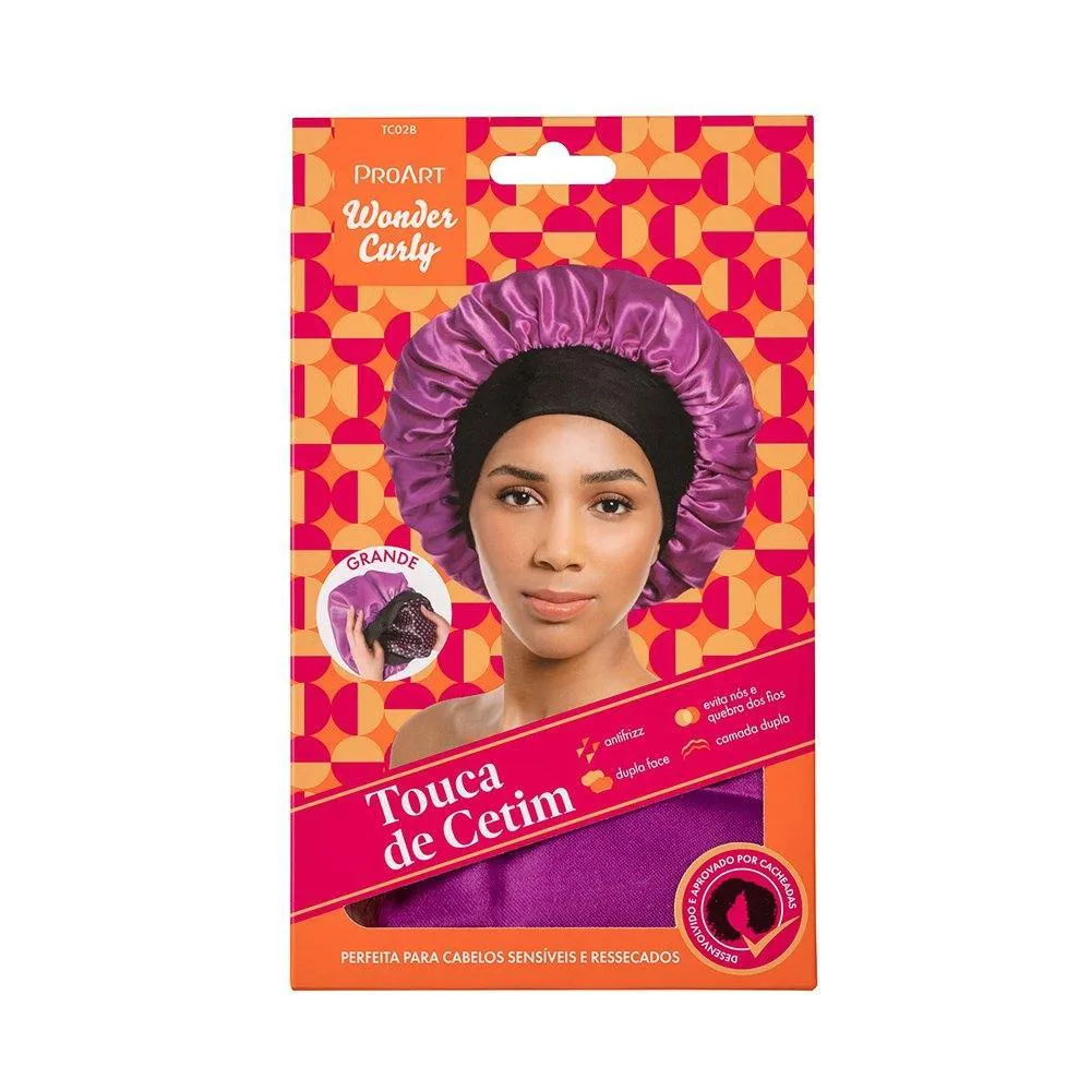 TOUCA DE CETIM DUPLA CAMADA PRO ART ROSA G TC02B