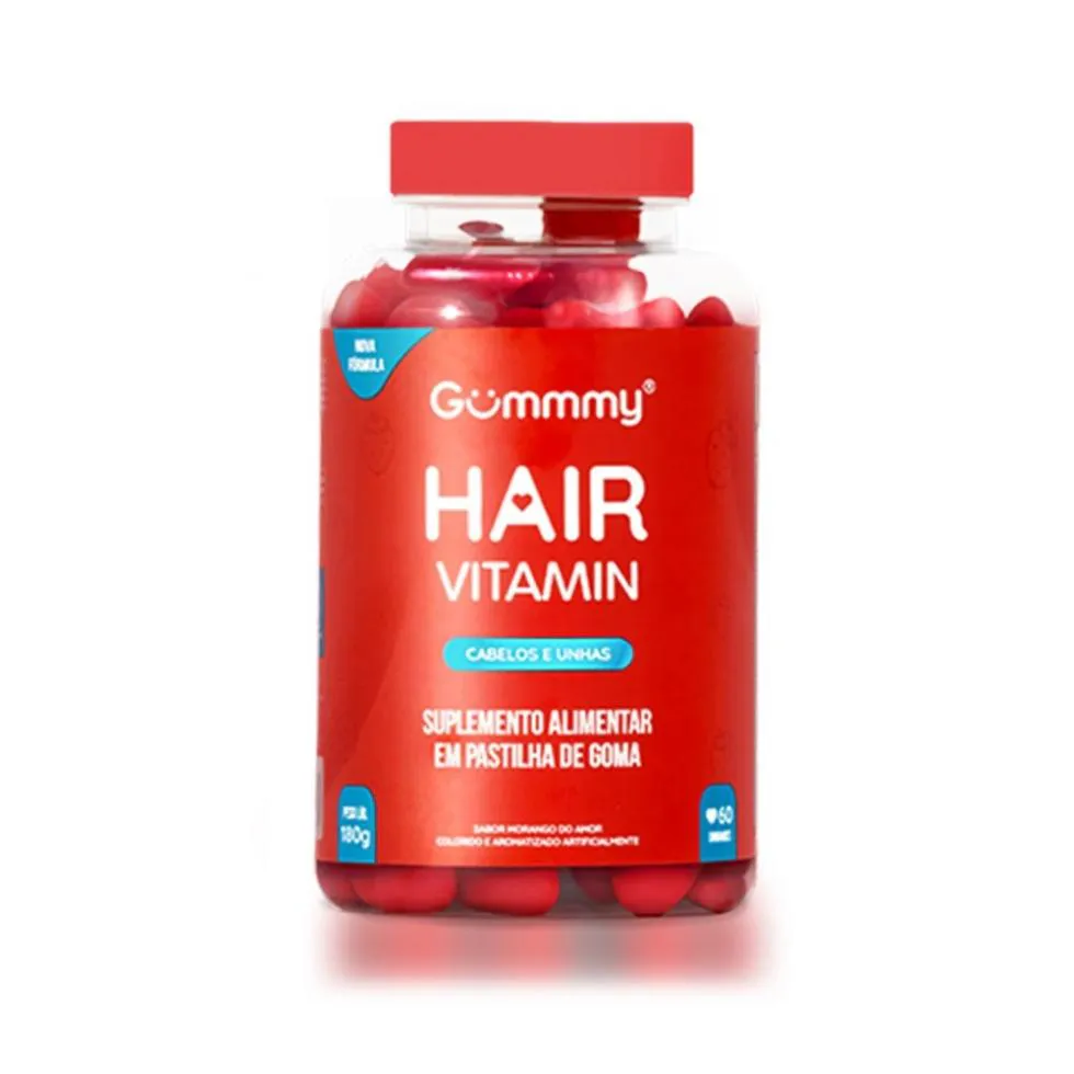 GUMMMY HAIR VITAMIN (60 GOMAS) - SABOR: MORANGO