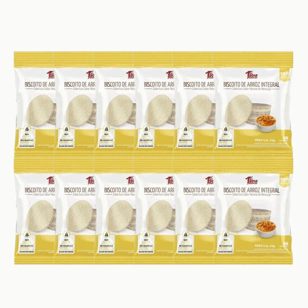 BISCOITO DE ARROZ DISPLAY (12 UNID. 22G) - SABOR: MARACUJá