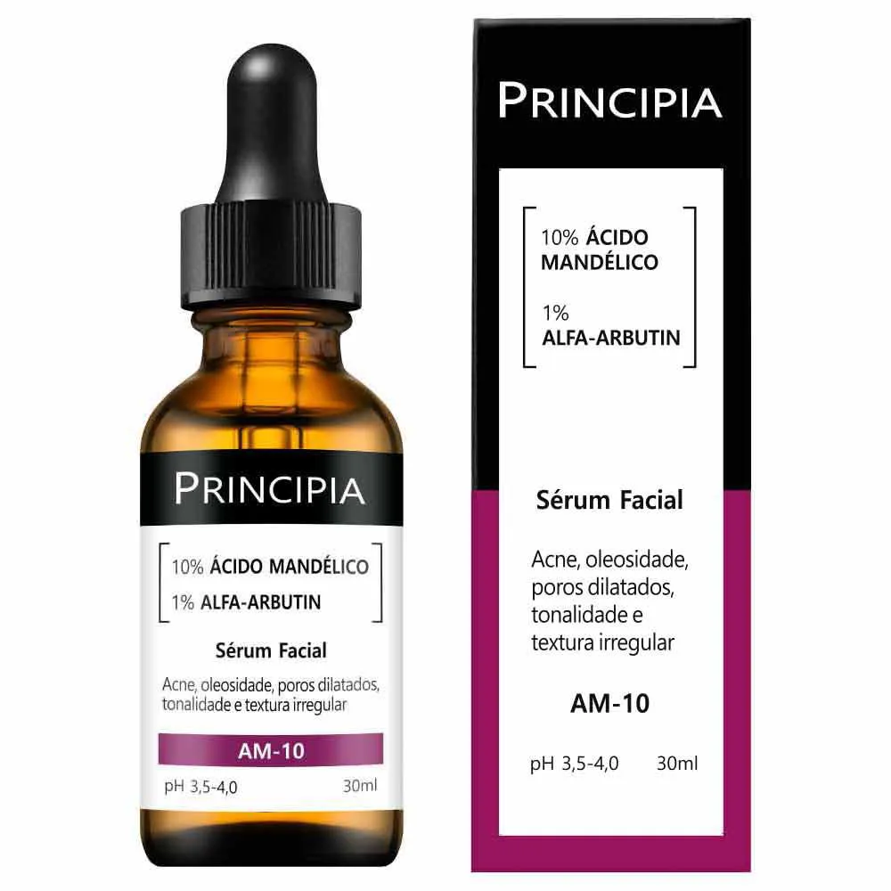 Sérum Facial Renovador Principia Skincare AM-10 Ácido Mandélico + Alfa-arbutin 30ml