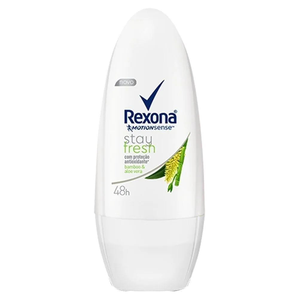 DESODORANTE REXONA ROLL ON WOMEN BAMBOO E ALOE VERA 30ML EMBALAGEM COM 6 UNIDADES