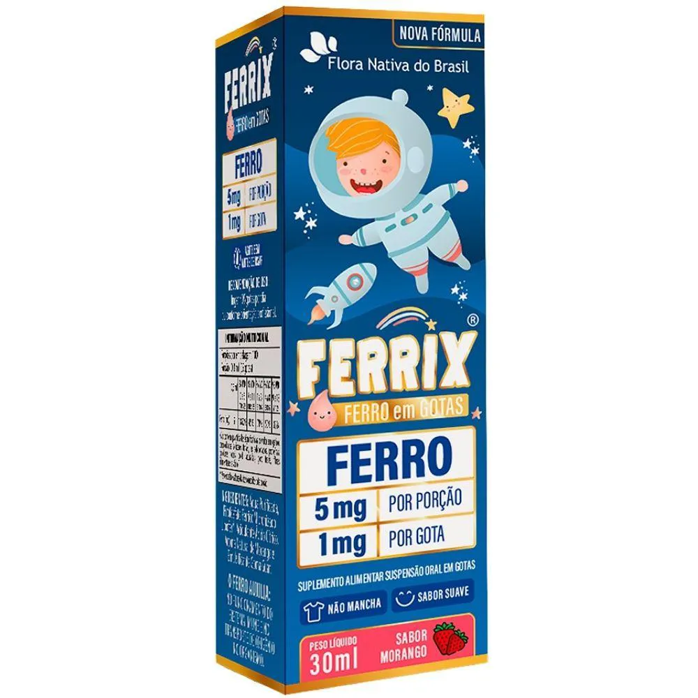 FERRIX (FERRO INFANTIL) 30ML - FLORA NATIVA Morango 1230830 | Drogasil