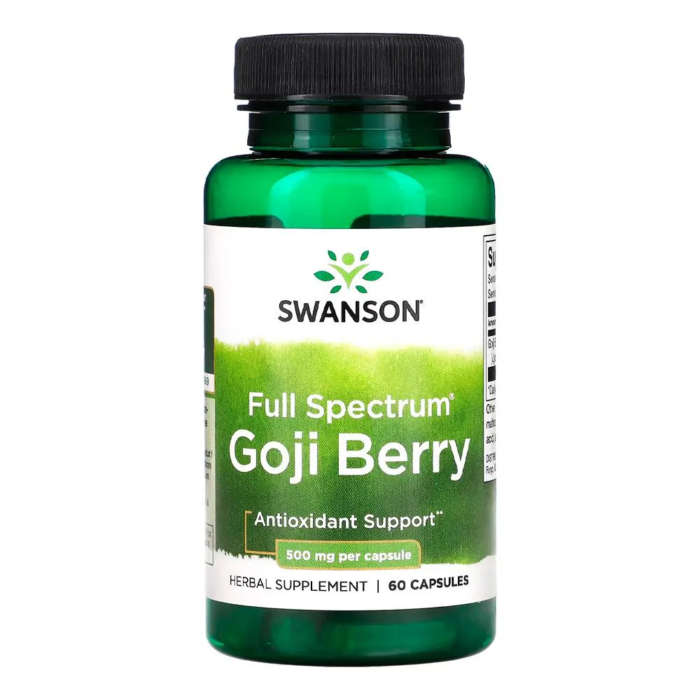 BAGA DE GOJI 500MG SWANSON 60 CáPSULAS IMPORTADO