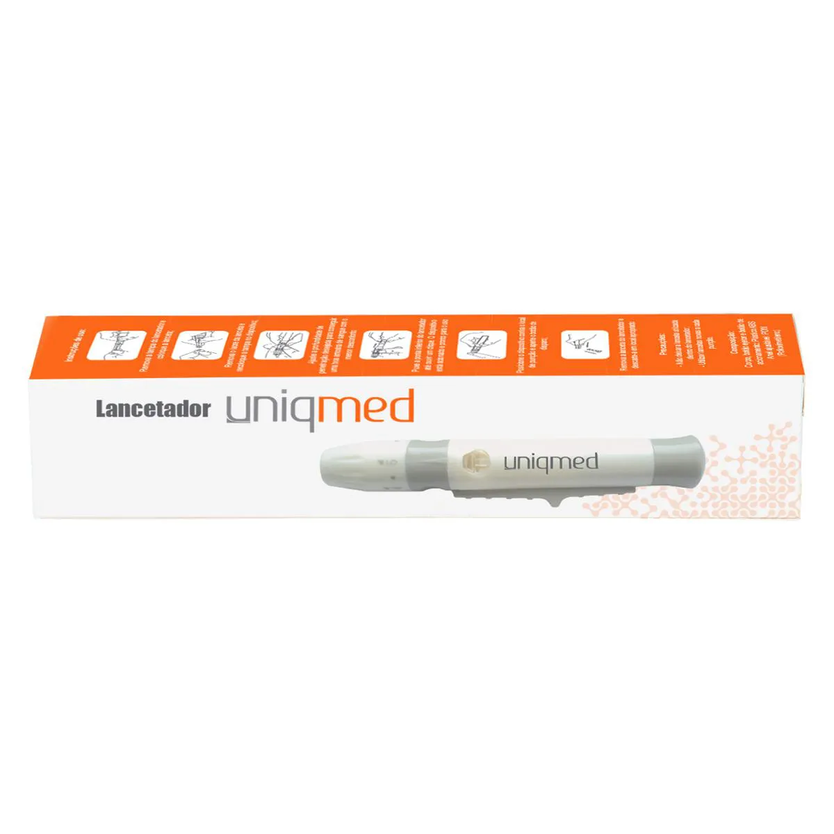 CANETA LANCETADORA UNIQMED MODELO UNIVERSAL 5 NíVEIS DE PROFUNDIDADE