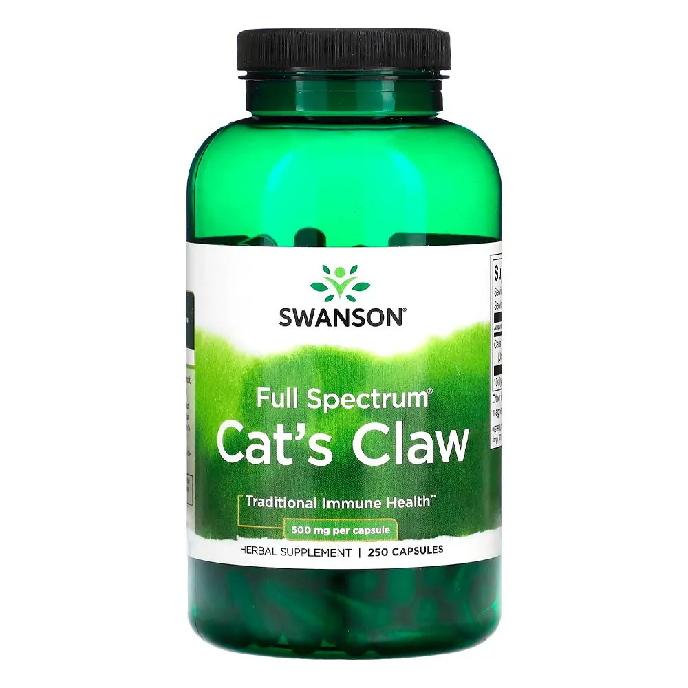 U.NHA DE GATO 500MG SWANSON 250 CáPSULAS IMPORTADO