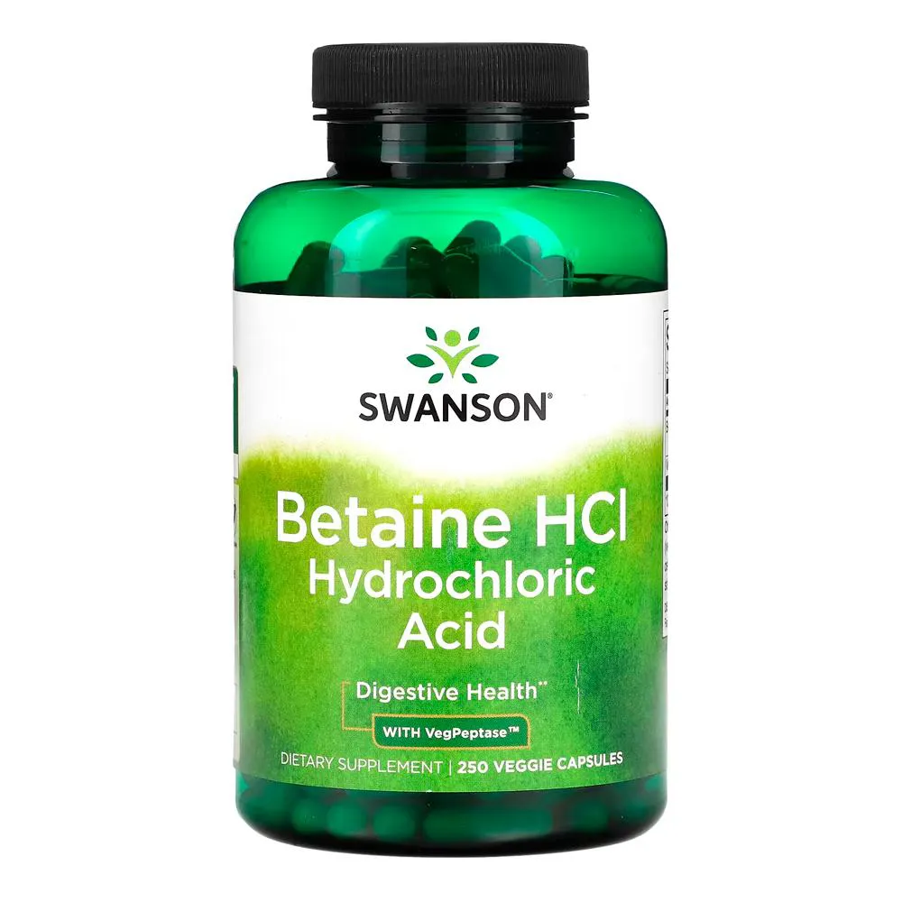 BETAíNA HCL ÁCIDO CLORíDRICO SWANSON 250 CAPS IMPORTADO