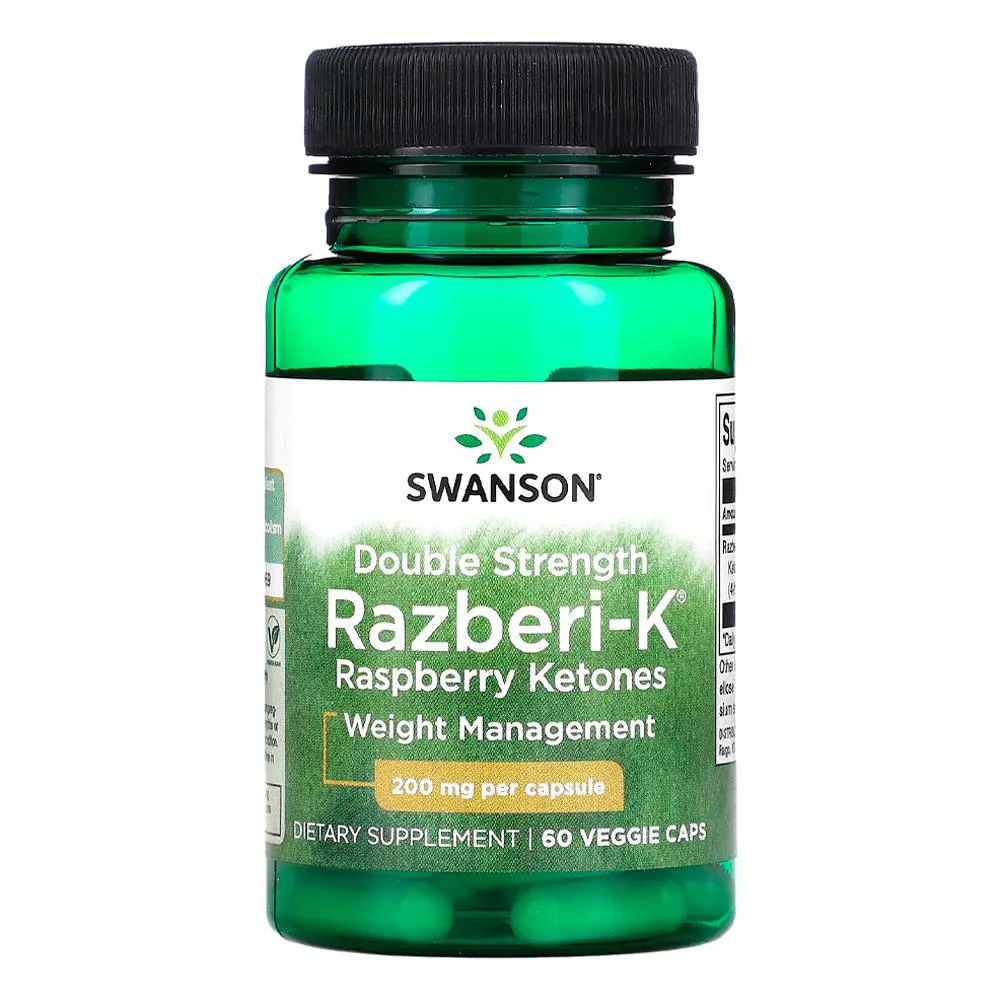 CETONAS FRAMBOESA RAZBERI-K 200MG SWANSON 60 CAPS IMPORTADO
