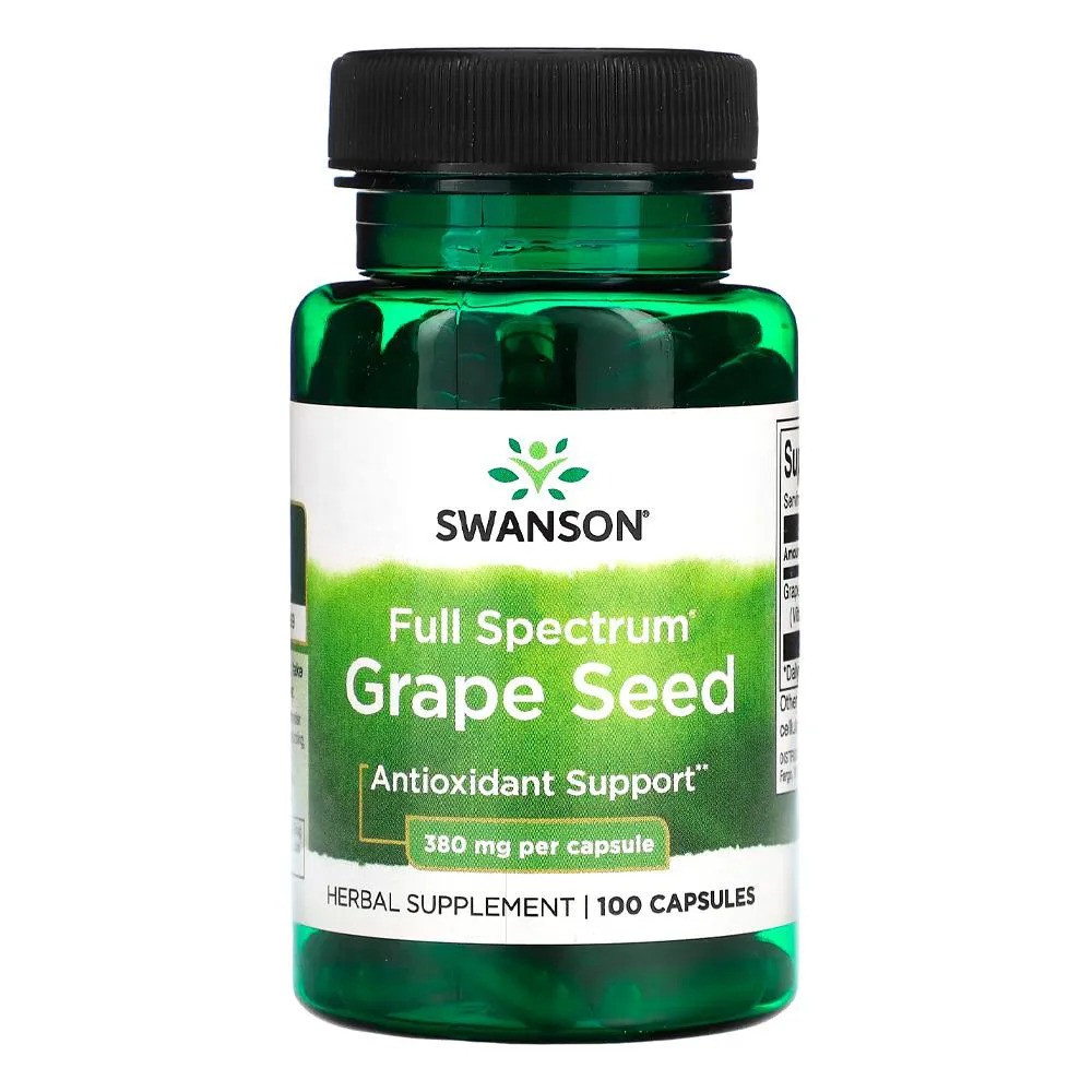 SEMENTE DE UVA 380MG SWANSON 100 CáPSULAS IMPORTADO