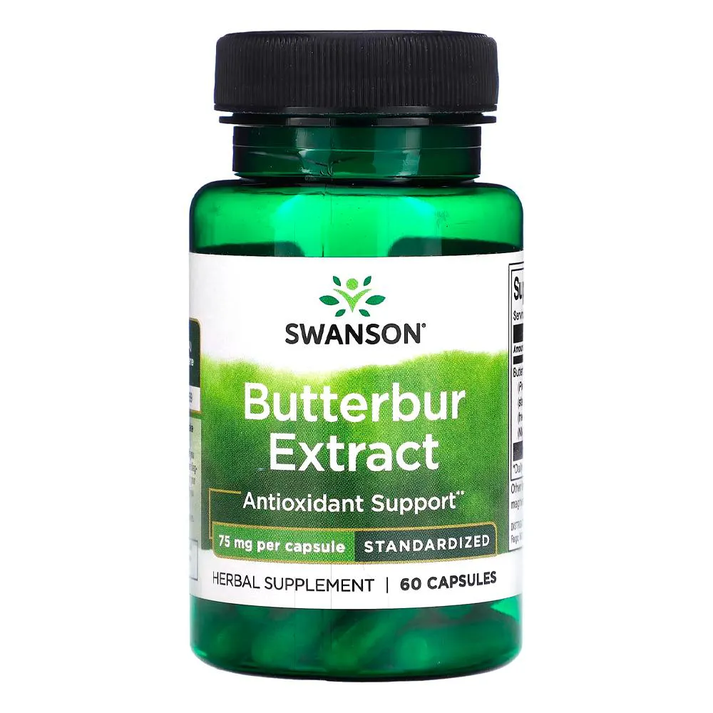 EXTRATO DE BUTTERBUR 75MG SWANSON 60 CáPSULAS IMPORTADO