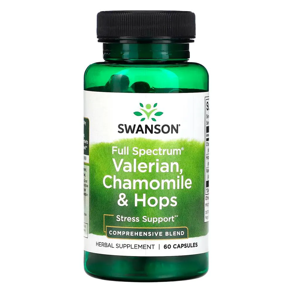 V.ALERIANA, CAMOMILA E LúPULO SWANSON 60 CáPS IMPORTADO