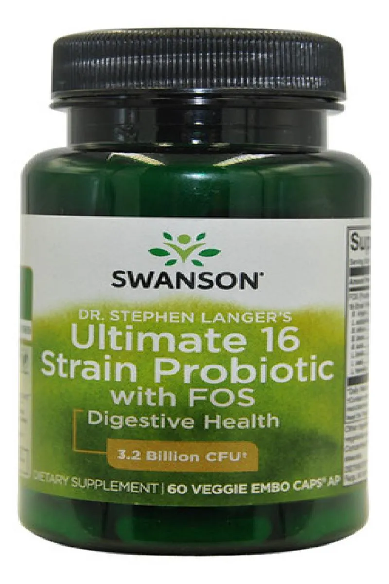 PROBIóTICO ULTIMATE 16 STRAIN SWANSON COM FOS 60CAPS