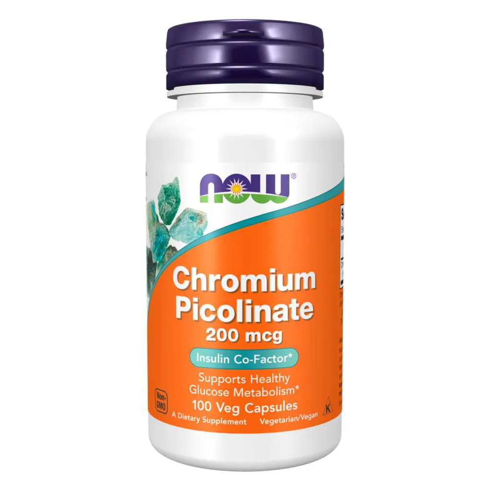 PICOLINATO DE CROMO 200MCG NOW FOODS 100 VEG CáPSULAS