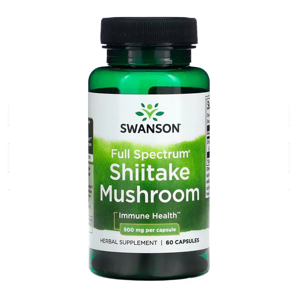 COGUMELO SHIITAKE 500MG SWANSON 60 CáPSULAS IMPORTADO