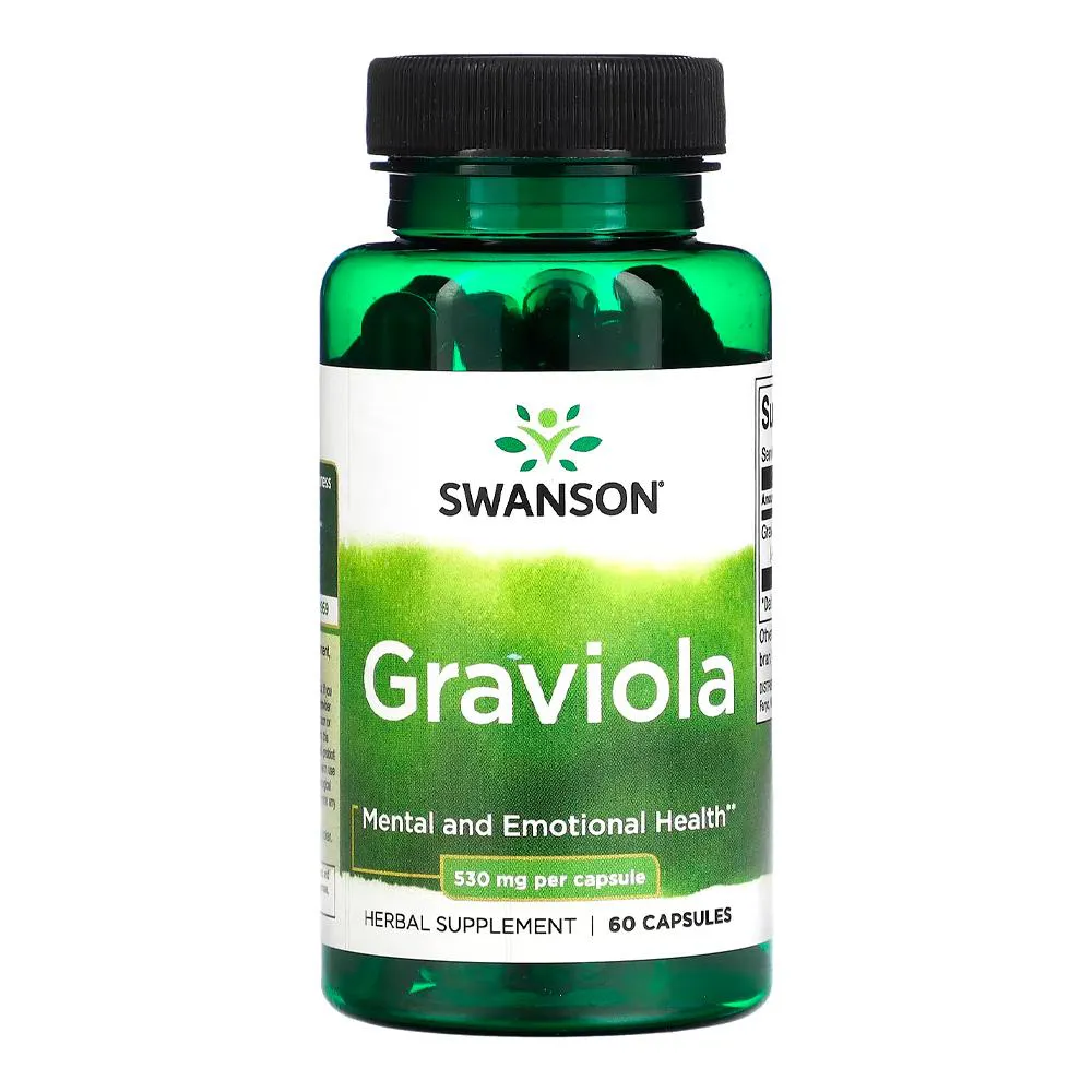 GRAVIOLA 530MG SWANSON 60 CáPSULAS IMPORTADO