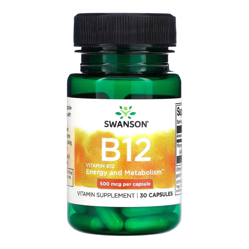 VITAMINA B12 500MCG SWANSON 30 CAPSULAS IMPORTADO