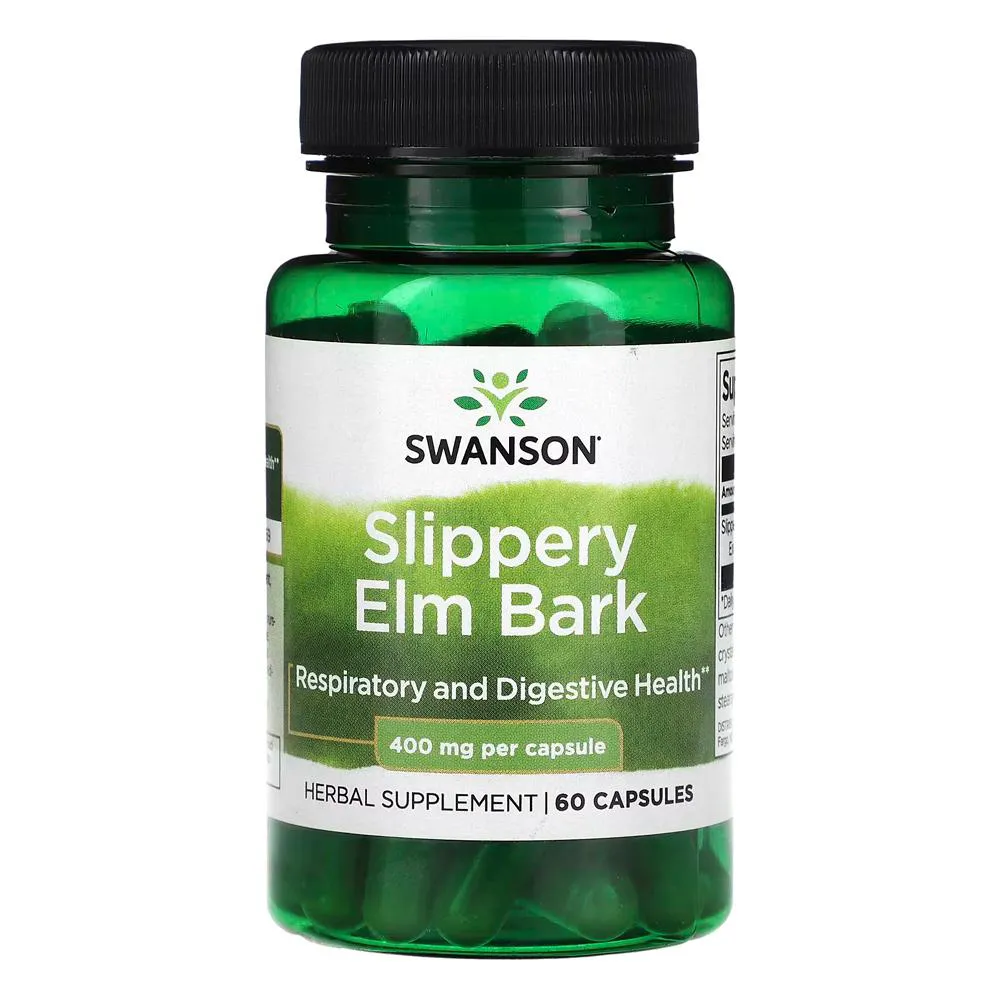 CASCA OLMO SLIPPERY 400MG SWANSON 60 CAPS IMPORTADO