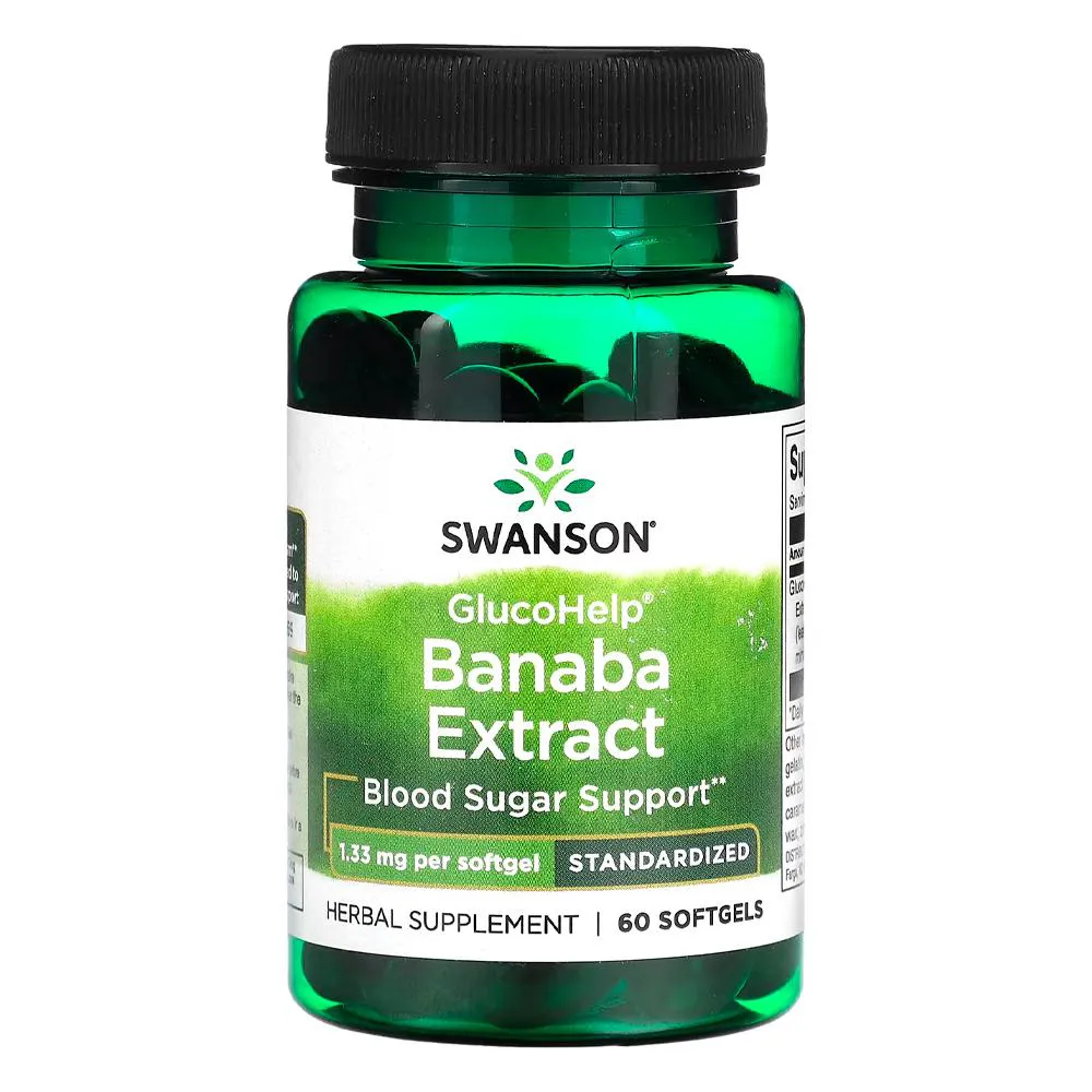 EXTRATO DE BANABA 1,33MG SWANSON 60 SOFTGELS IMPORTADO