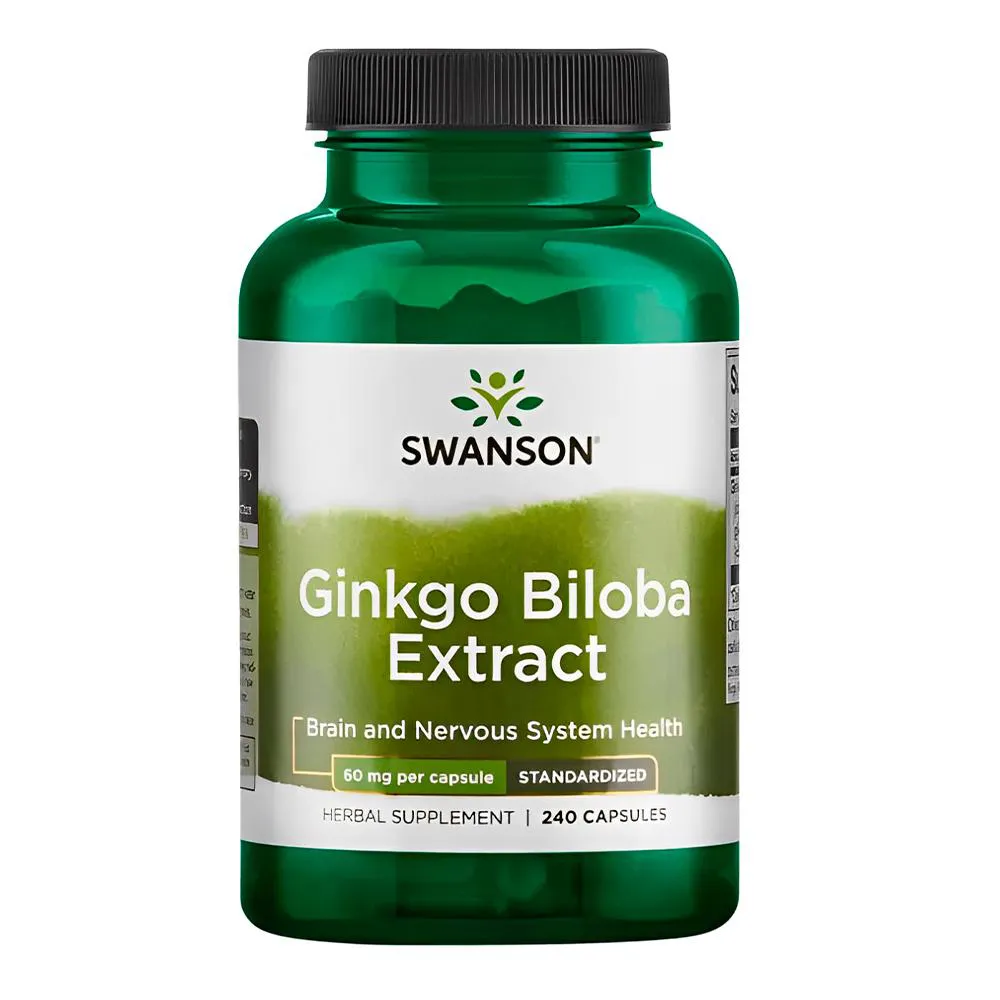 EXTRATO G.INKGO BILOBA 60MG SWANSON 240 CAPS IMPORTADO