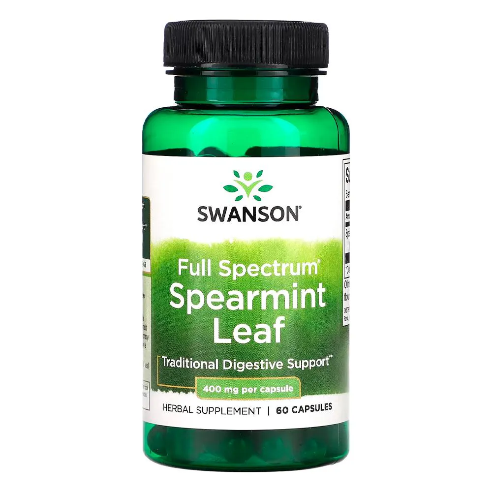 FOLHA DE HORTELã 400MG SWANSON 60 CáPSULAS IMPORTADO