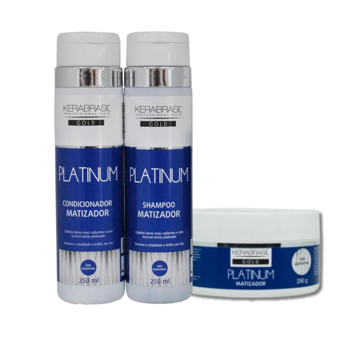 KIT COMPLETO PLATINUM MATIZADOR CABELOS LOIROS - KERABRASIL