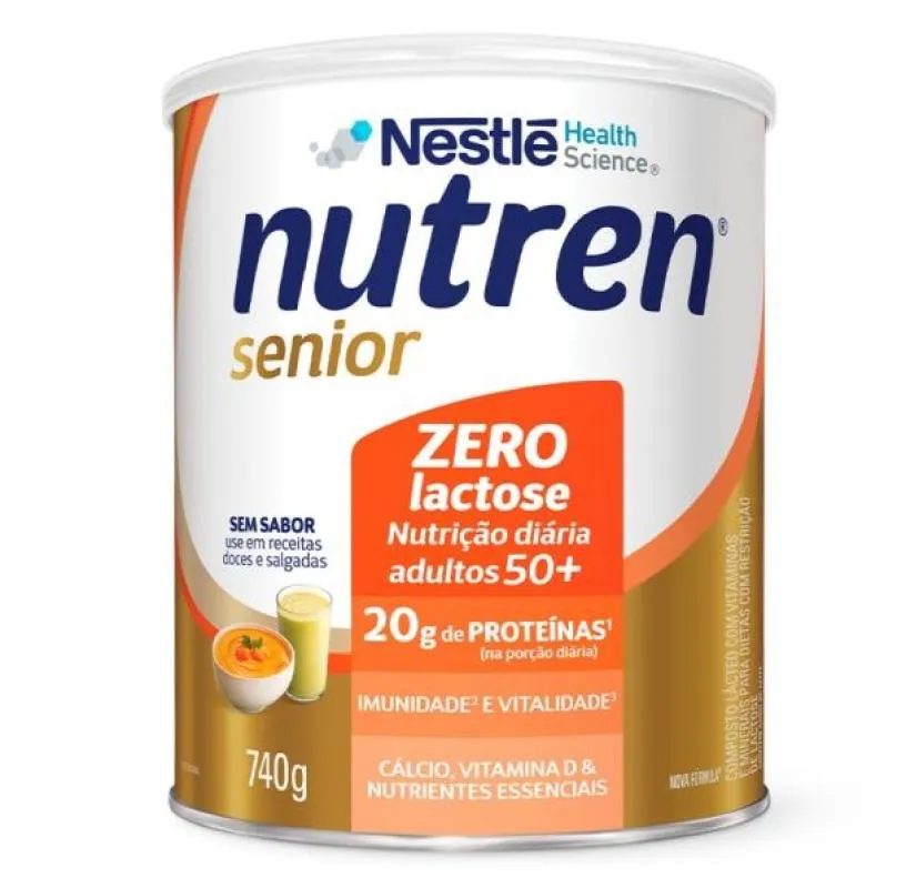 NUTREN SENIOR ZERO LACTOSE SEM SABOR 740G