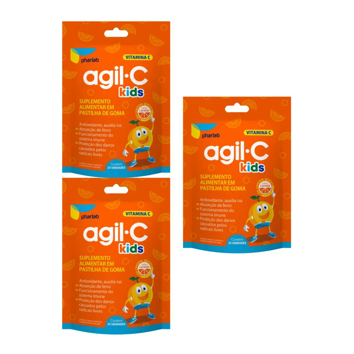 KIT C3 SUPLEMENTO VITAMINA C AGIL C EM GOMAS - PHARLAB