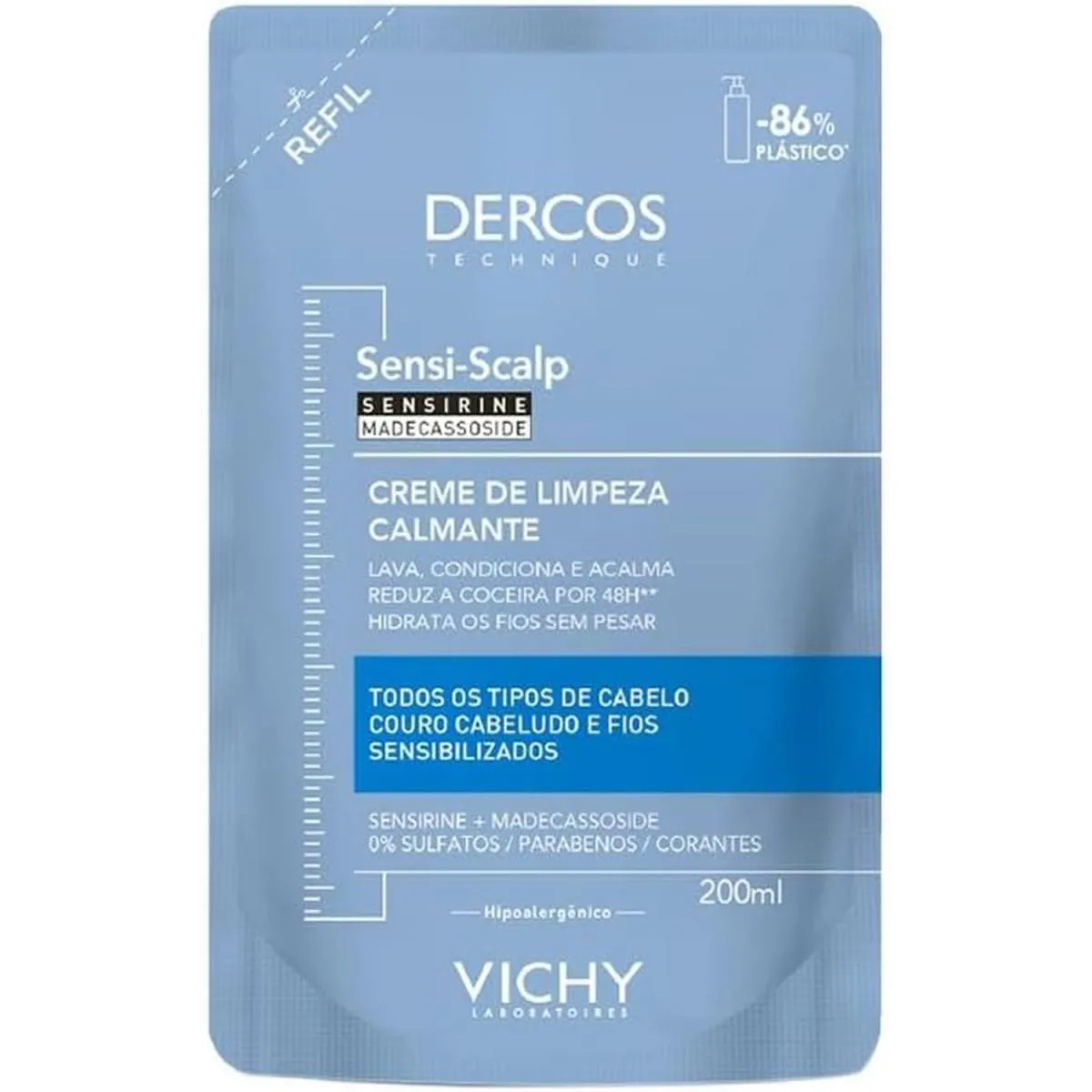 VICHY REFIL CREME DE LIMPEZA CAPILAR SENSI-SCALP DERCOS 200ML