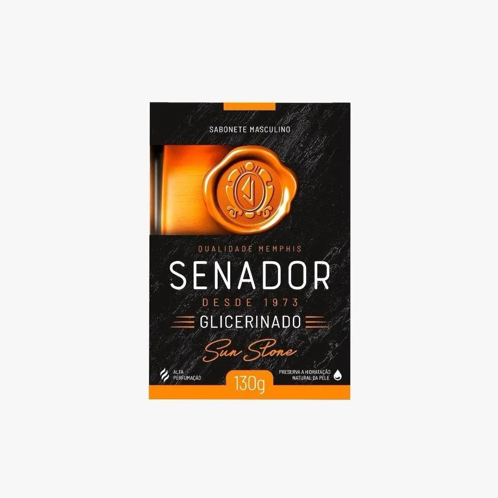 SABONETE SENADOR STONE SUN 130G - EMBALAGEM COM 12 UNIDADES