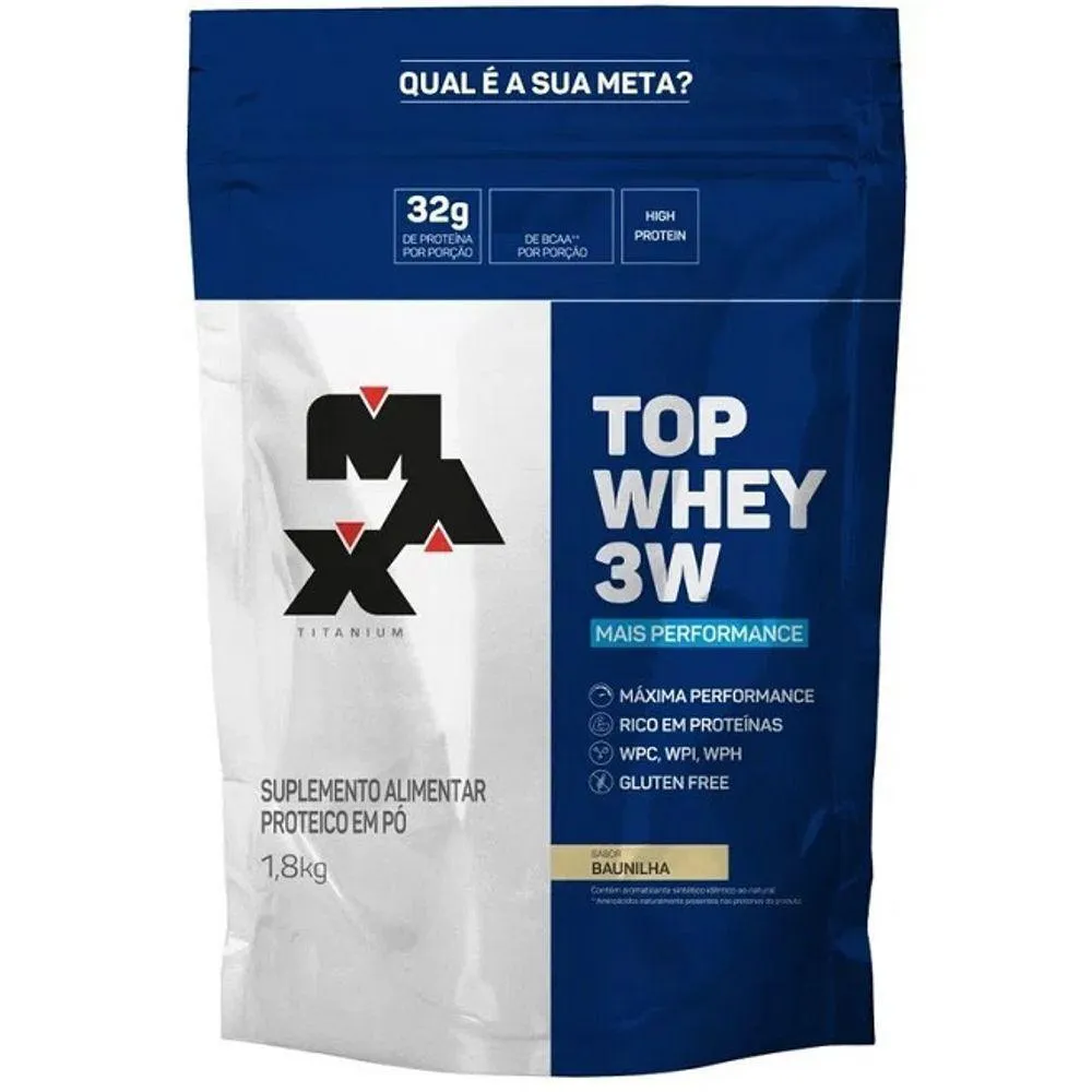 TOP WHEY 3W REFIL 1,8KG SABOR MAIS PERFORMANCE BAUNILHA