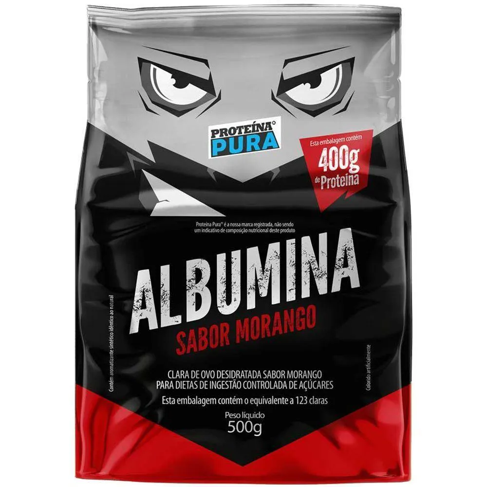 ALBUMINA CLARA DE OVO DESIDRATADA 500G MORANGO