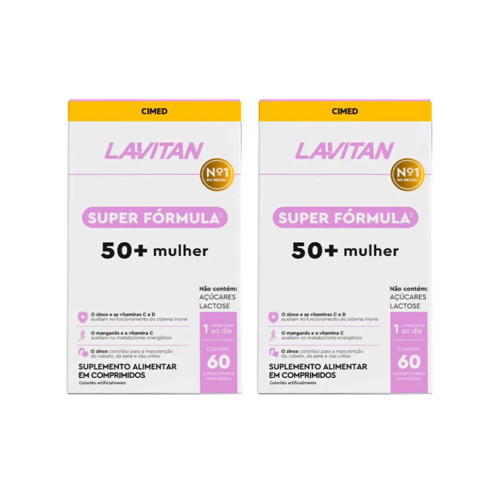KIT 2 LAVITAN MULHER 50 + SUPER FORMULA - 60 CPR - CIMED