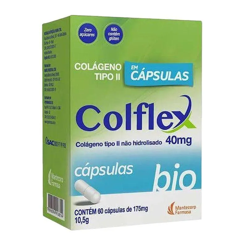 COLFLEX BIO 40MG COLáGENO TIPO II NãO HIDROLISADO 60 CáPSULAS