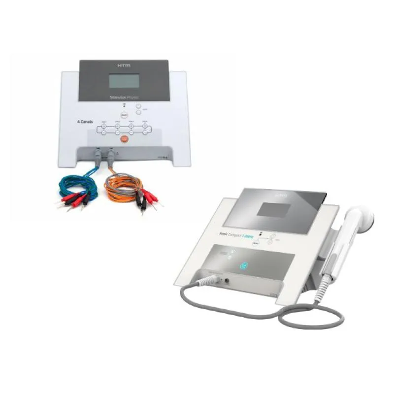 KIT HTM FISIO - STIMULUS PHYSIO 04 CANAIS TENS, FES E RUSSA + ULTRASSOM SONIC COMPACT 1 E 3 MHZ