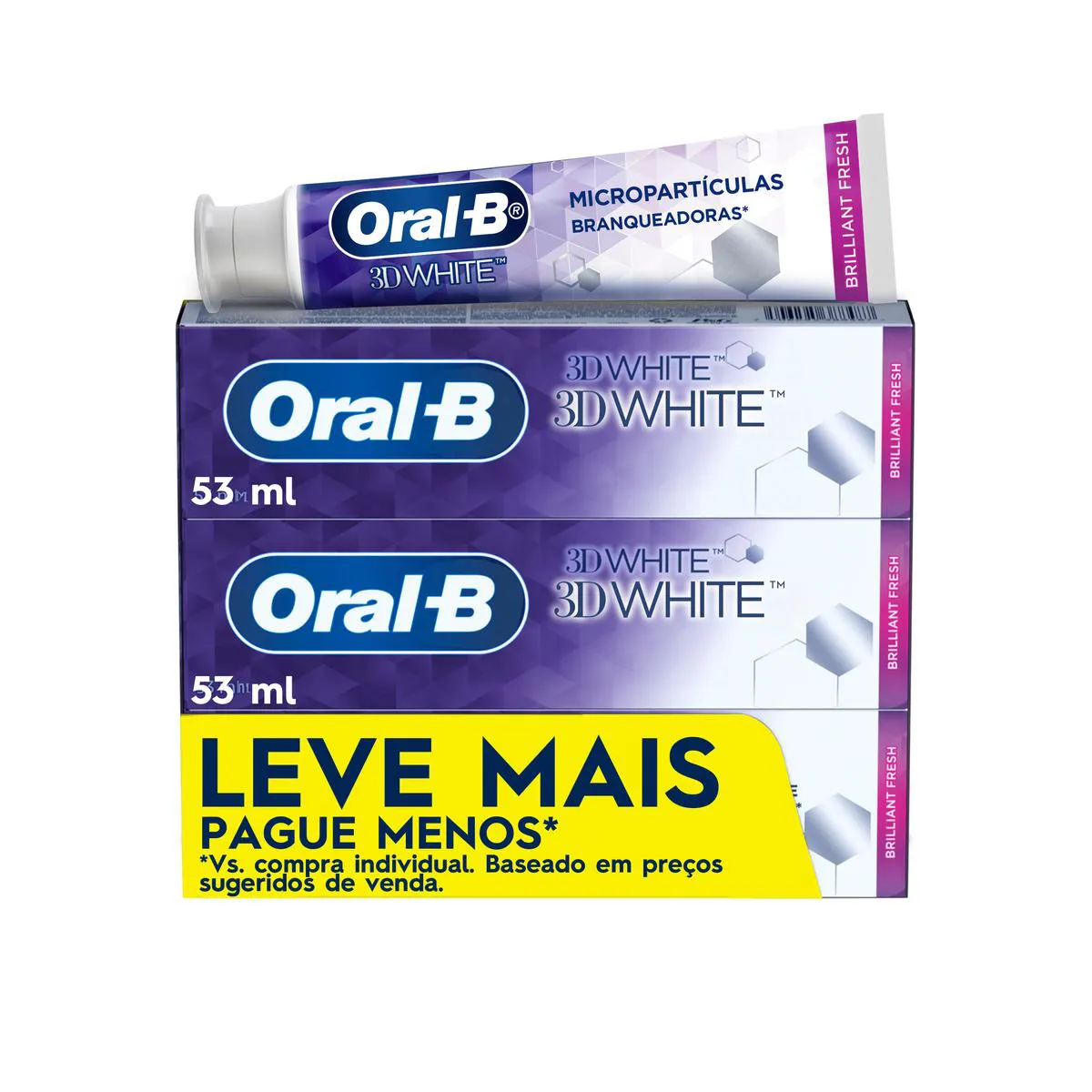 Kit Pasta de Dente Oral-B 3D White 70g 3 unidades