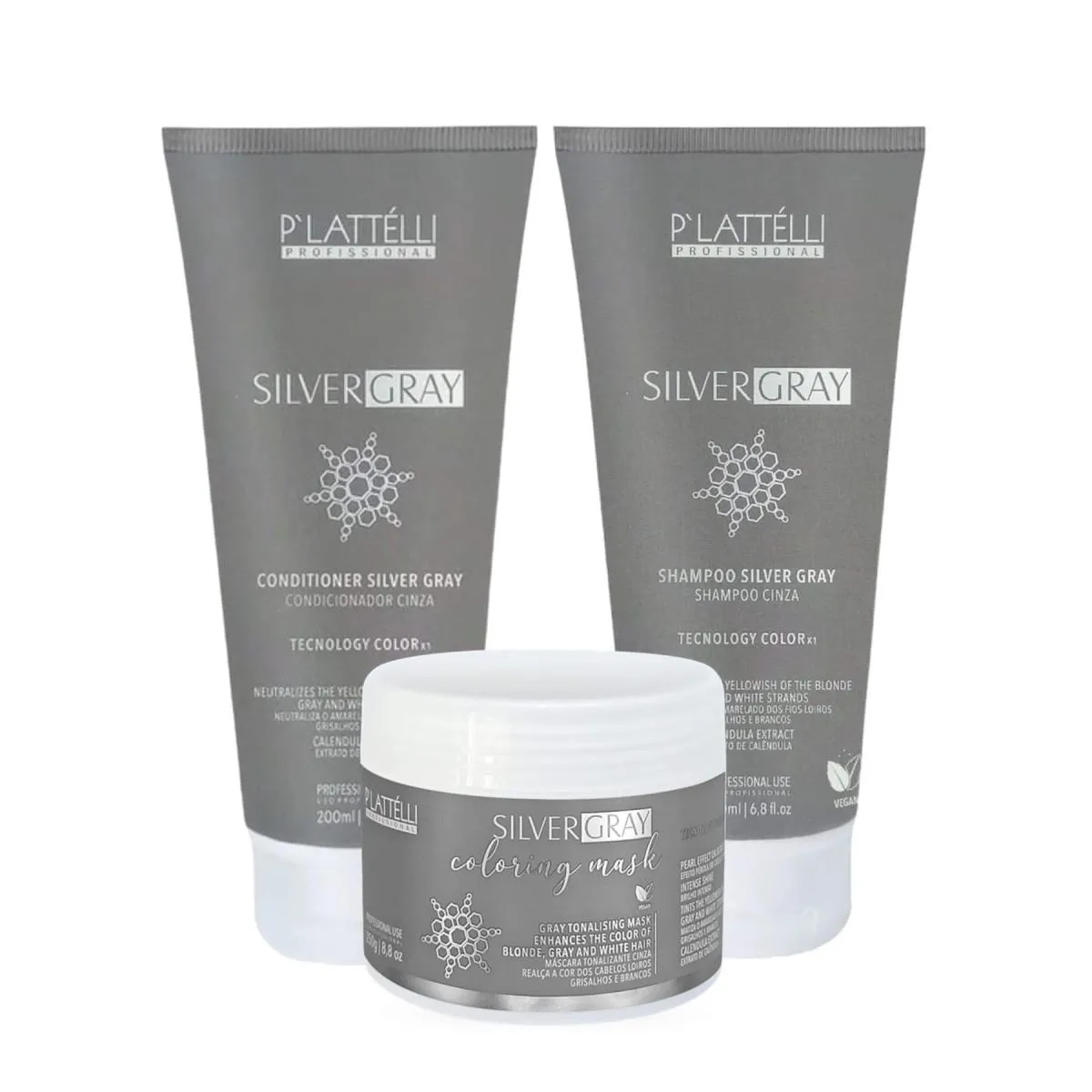 KIT SILVER GRAY PLATTELLI CABELOS GRISALLHOS