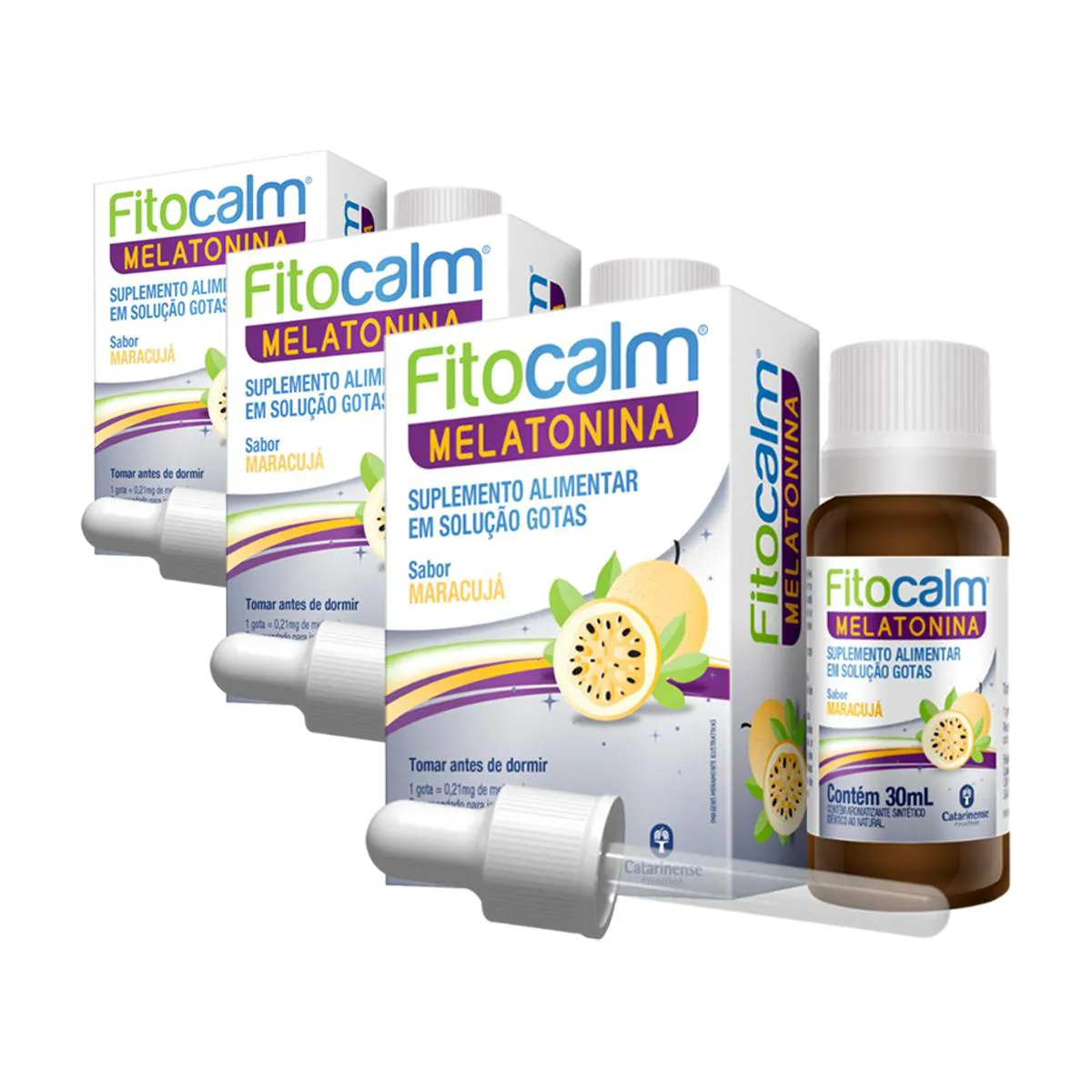 KIT 3 FITOCALM MELATONINA CATARINENSE MARACUJá 30ML
