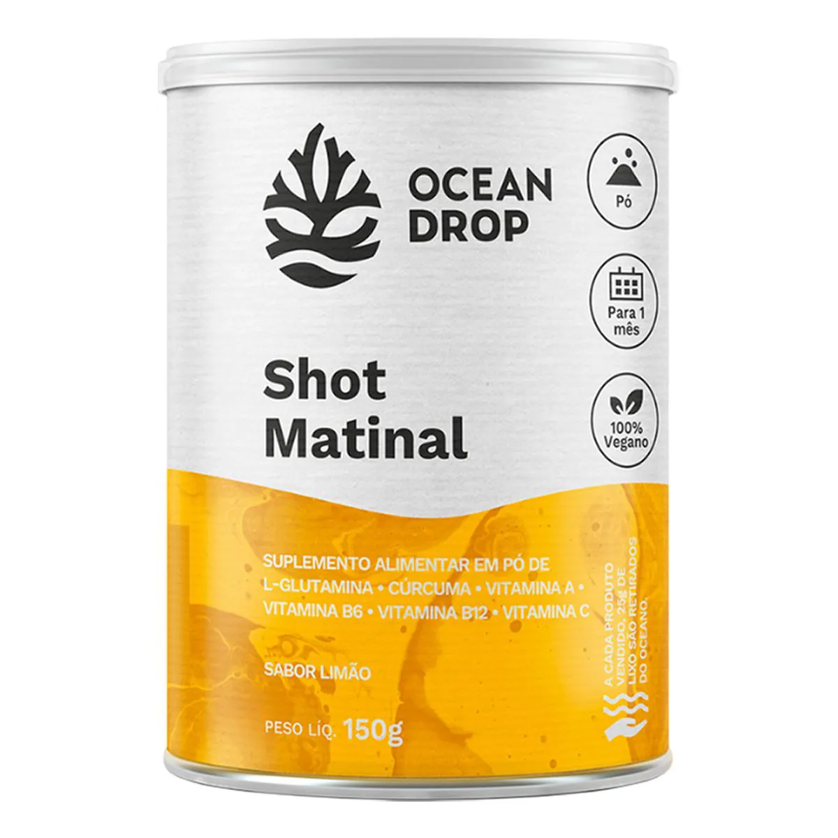 SHOT MATINAL OCEAN DROP VEGANO 150G SABOR LIMãO